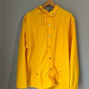 Men's Yellow Hooded Rain Jacket